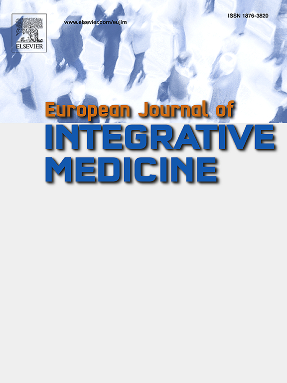 Go to journal home page - European Journal of Integrative Medicine